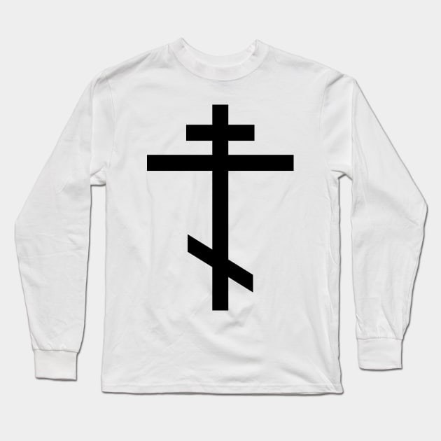 Orthodox cross (black) Long Sleeve T-Shirt by PabloDeChenez